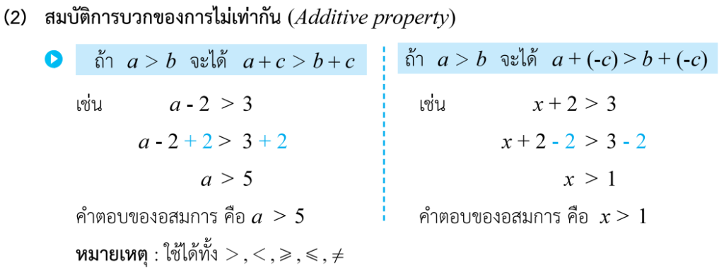 อสมการ , สมการ , เส้นจำนวน , สมการเชิงเส้น , อสมการเชิงเส้น